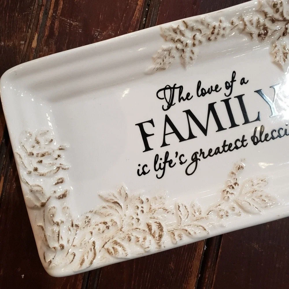 Vtg Cracker Barrel Susan Winget Stoneware‎ Plate - Love of a Family / Blessing -